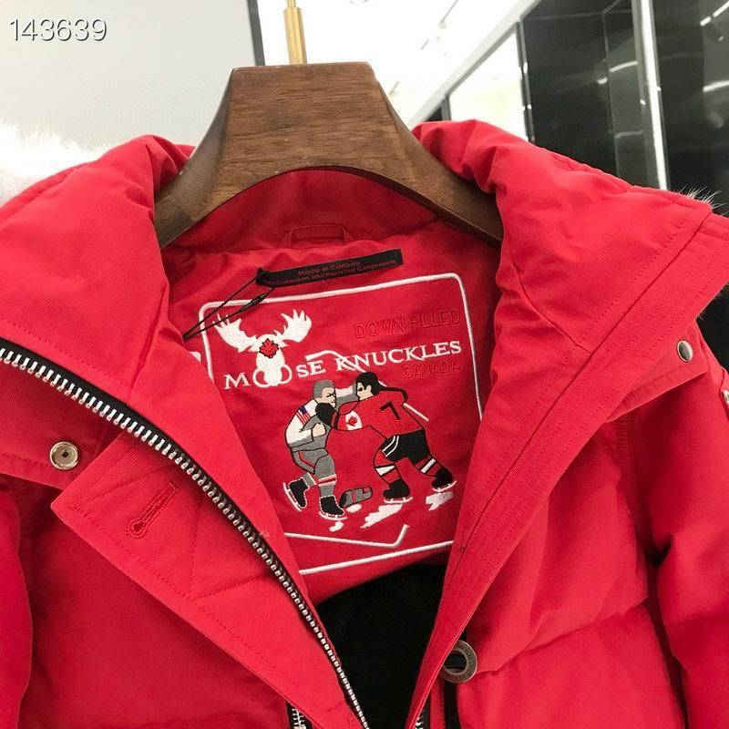 EM Sneakers Moose Knuckles Original 3Q Fur Jacket Red with White Fur Collar (NFC)(Men's / Women's)