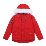EM Sneakers Moose Knuckles Original 3Q Fur Jacket Red with White Fur Collar (NFC)(Men's / Women's)