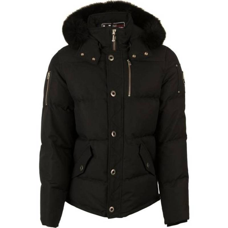 EM Sneakers Moose Knuckles Original 3Q Fur Jacket Black with Black Fur Collar (NFC)(Men's / Women's)