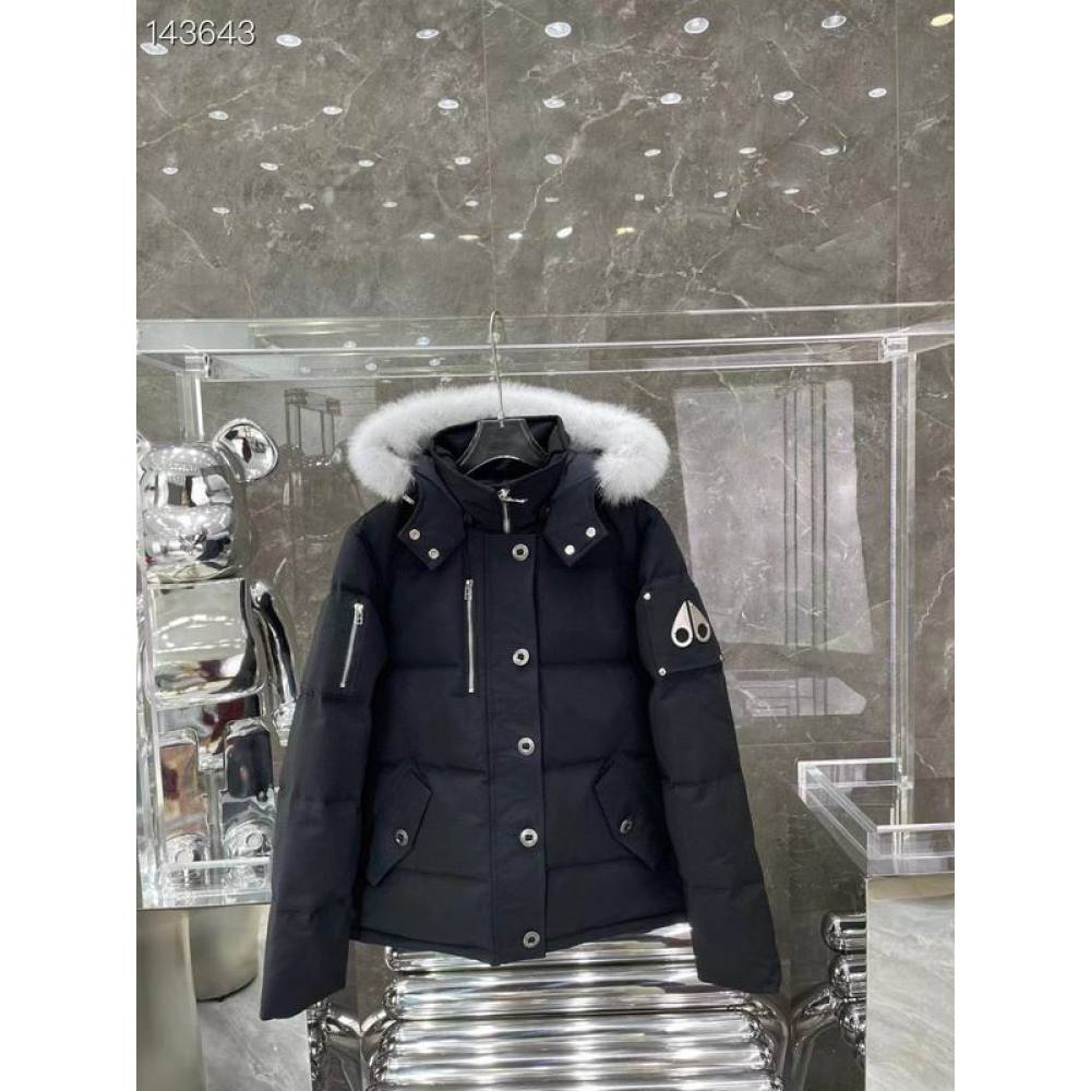 EM Sneakers Moose Knuckles Original 3Q Fur Jacket Black with White Fur Collar (NFC)(Men's / Women's)