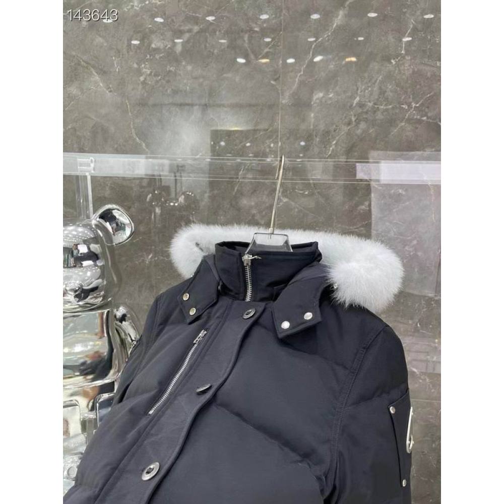 EM Sneakers Moose Knuckles Original 3Q Fur Jacket Black with White Fur Collar (NFC)(Men's / Women's)