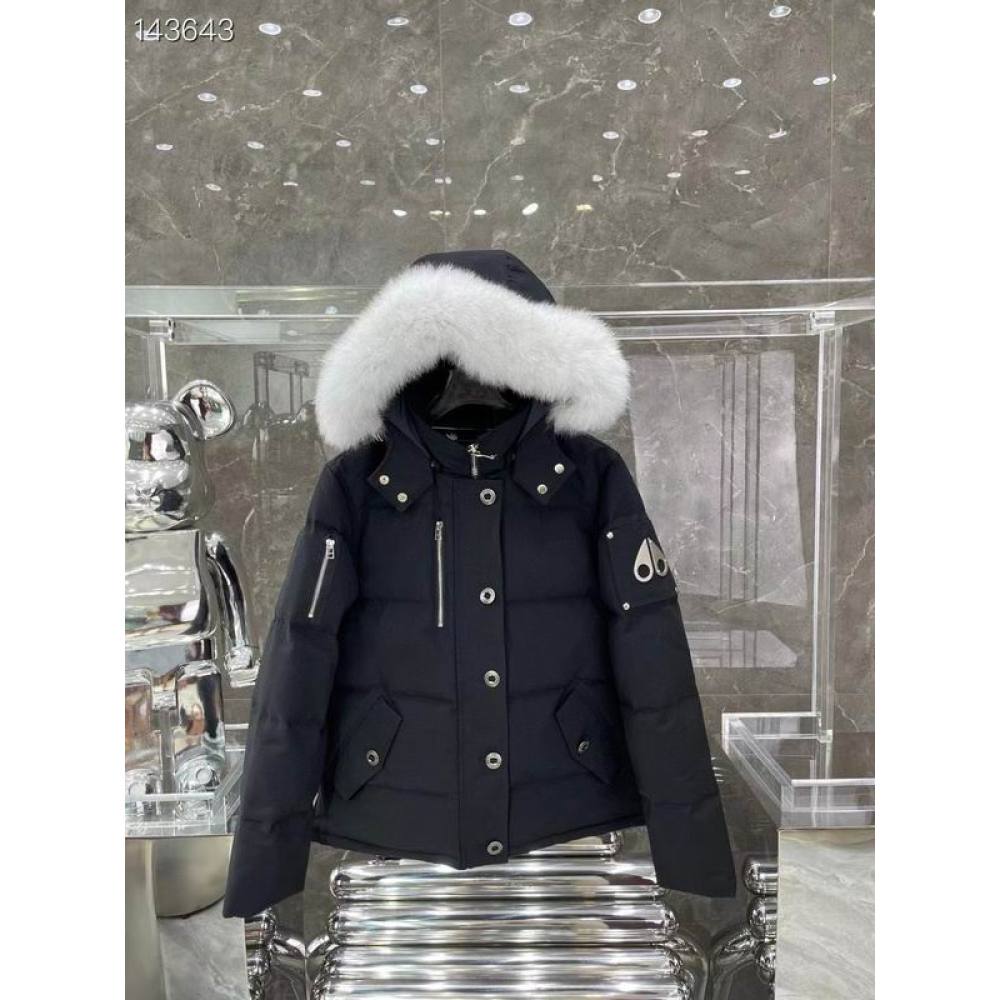 EM Sneakers Moose Knuckles Original 3Q Fur Jacket Black with White Fur Collar (NFC)(Men's / Women's)