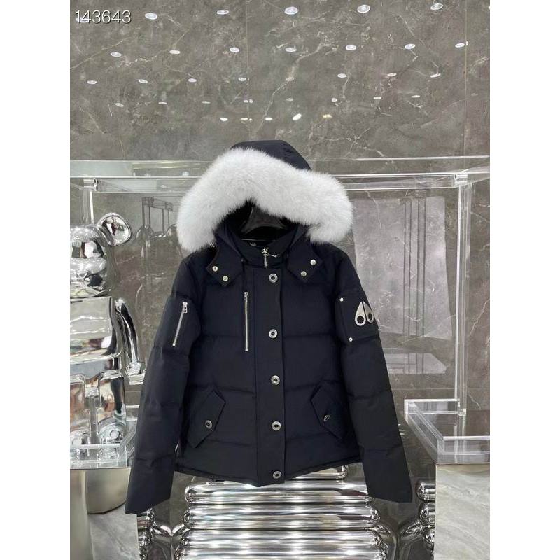EM Sneakers Moose Knuckles Original 3Q Fur Jacket Black with White Fur Collar (NFC)(Men's / Women's)