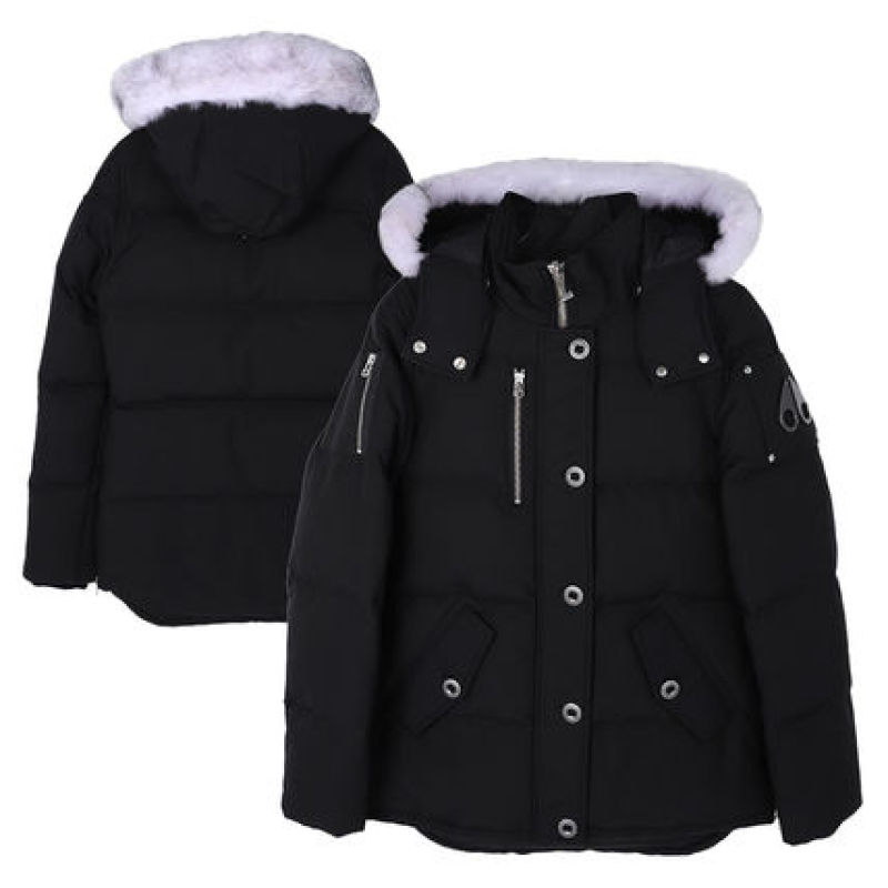 EM Sneakers Moose Knuckles Original 3Q Fur Jacket Black with White Fur Collar (NFC)(Men's / Women's)