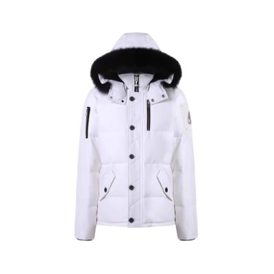 EM Sneakers Moose Knuckles Original 3Q Fur Jacket White with Black Fur Collar (NFC)(Men's / Women's) 01