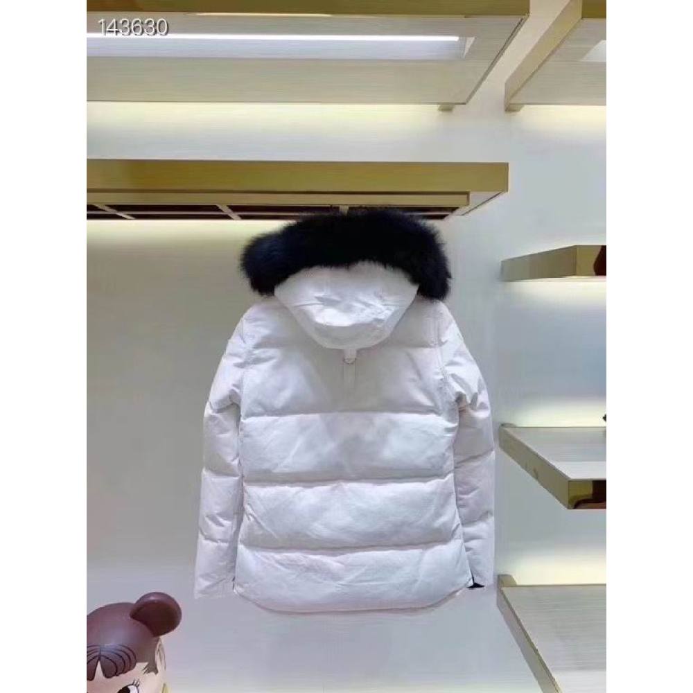 EM Sneakers Moose Knuckles Original 3Q Fur Jacket White with Black Fur Collar (NFC)(Men's / Women's)