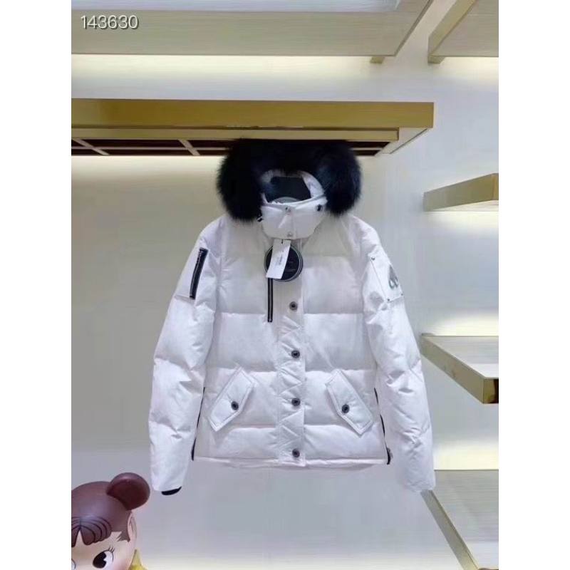 EM Sneakers Moose Knuckles Original 3Q Fur Jacket White with Black Fur Collar (NFC)(Men's / Women's)