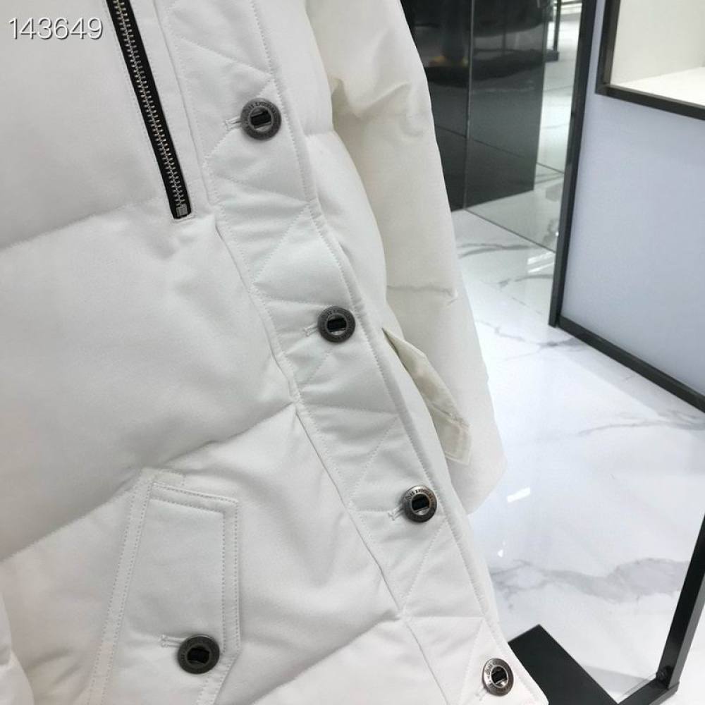 EM Sneakers Moose Knuckles Original 3Q Fur Jacket White with Black Fur Collar (NFC)(Men's / Women's)