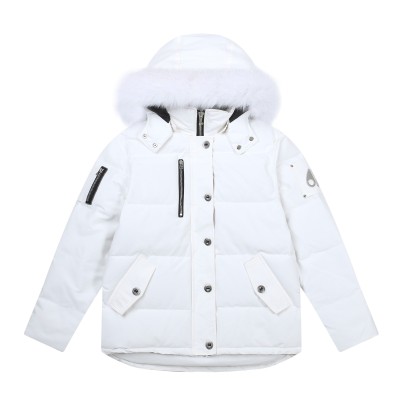EM Sneakers Moose Knuckles Original 3Q Fur Jacket White with White Fur Collar (NFC)(Men's / Women's) 01