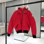 EM Sneakers Moose Knuckles Original Ballistic Bomber Red Jacket White Fur (NFC)