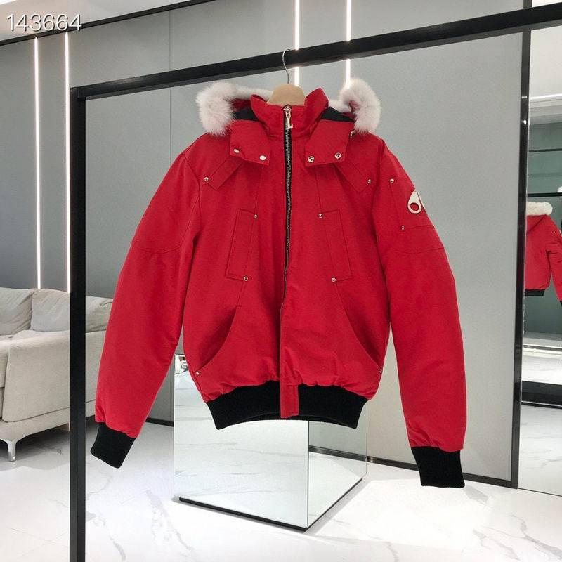EM Sneakers Moose Knuckles Original Ballistic Bomber Red Jacket White Fur (NFC)