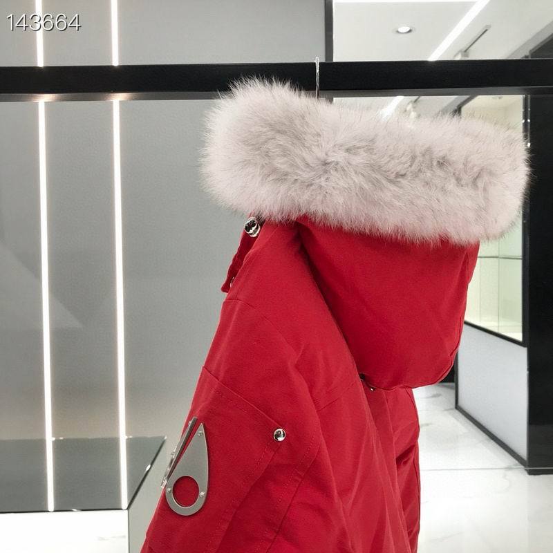 EM Sneakers Moose Knuckles Original Ballistic Bomber Red Jacket White Fur (NFC)