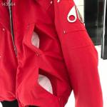 EM Sneakers Moose Knuckles Original Ballistic Bomber Red Jacket White Fur (NFC)