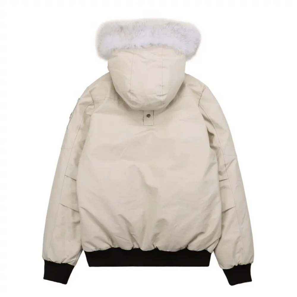 EM Sneakers Moose Knuckles Original Ballistic Bomber Rice White Jacket White Fur (NFC)