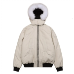 EM Sneakers Moose Knuckles Original Ballistic Bomber Rice White Jacket White Fur (NFC)