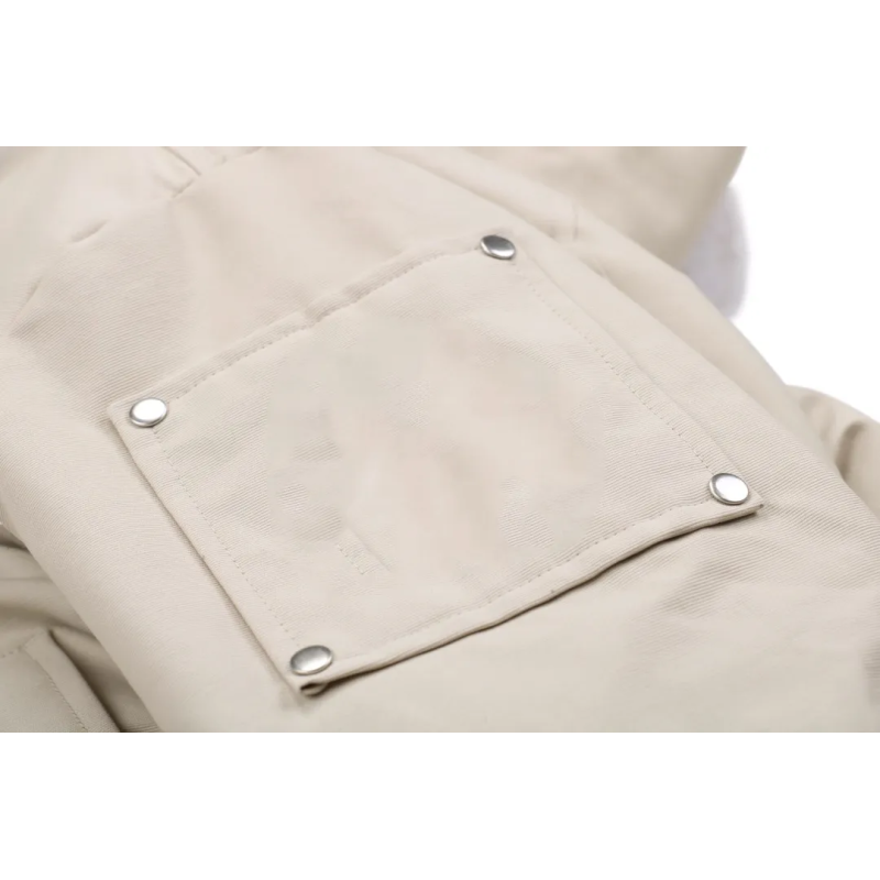 EM Sneakers Moose Knuckles Original Ballistic Bomber Rice White Jacket White Fur (NFC)