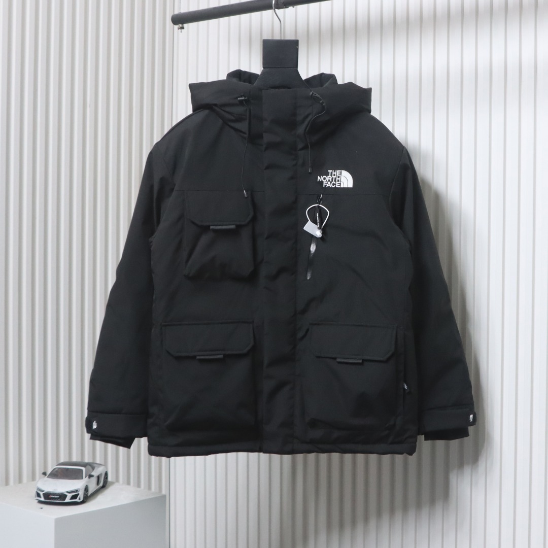 EM Sneakers The North Face POLAR Waterproof and Windproof Workwear Multi-pocket Drawstring Hooded Down Jacket Black