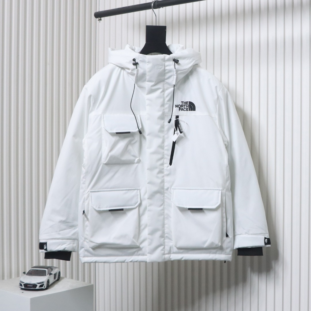 EM Sneakers The North Face POLAR Waterproof and Windproof Workwear Multi-pocket Drawstring Hooded Down Jacket White