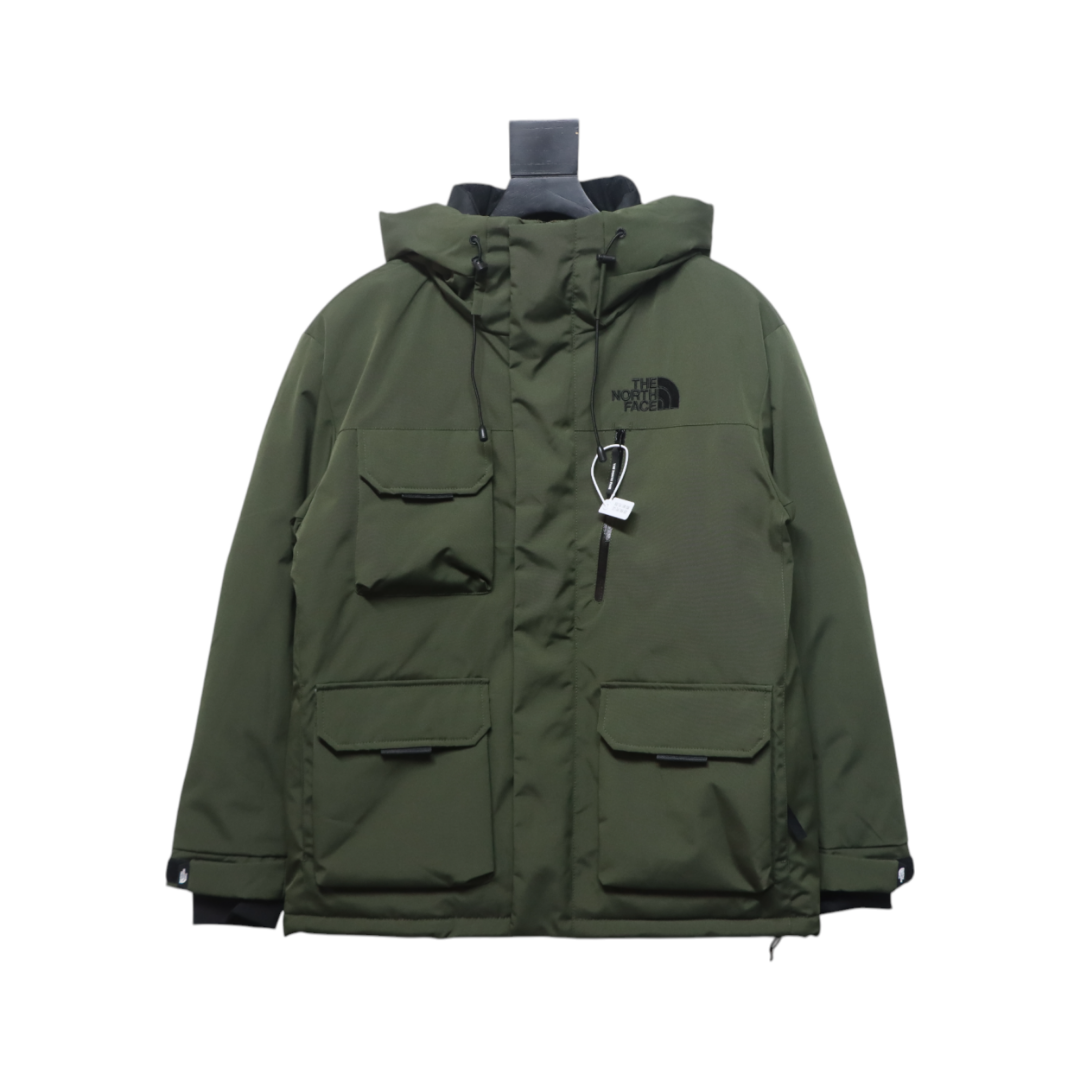 EM Sneakers The North Face POLAR Waterproof and Windproof Workwear Multi-pocket Drawstring Hooded Down Jacket Green
