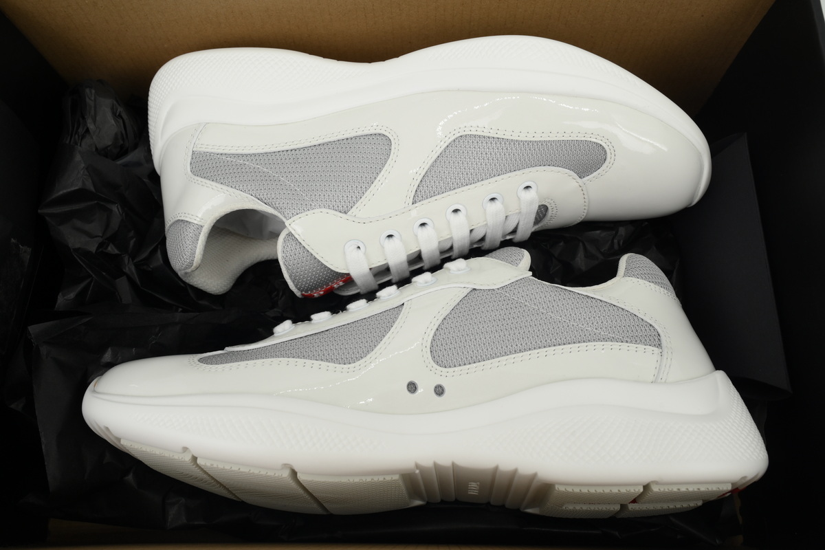 EM Sneakers Prada Americas Cup White Silver Red