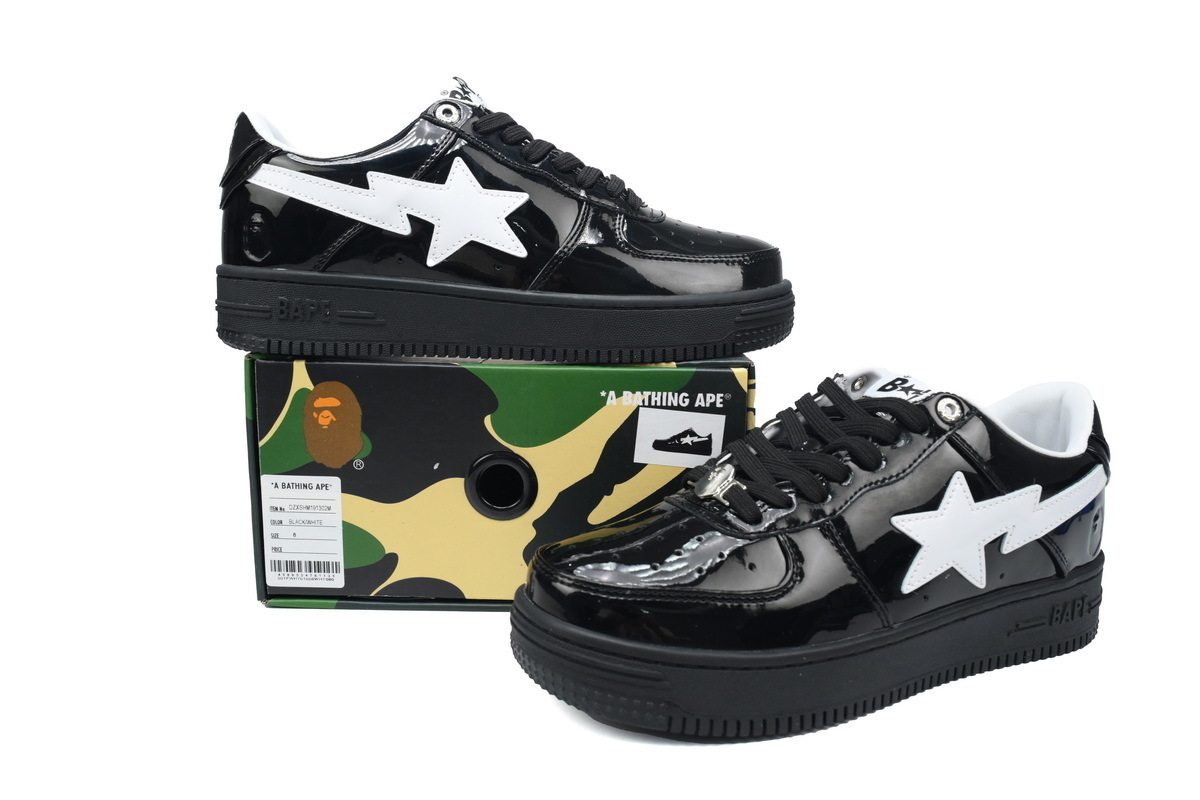 EM Sneakers BAPE Black and White Shark Cool Autumn and Winter Shoes and Clothing Set
