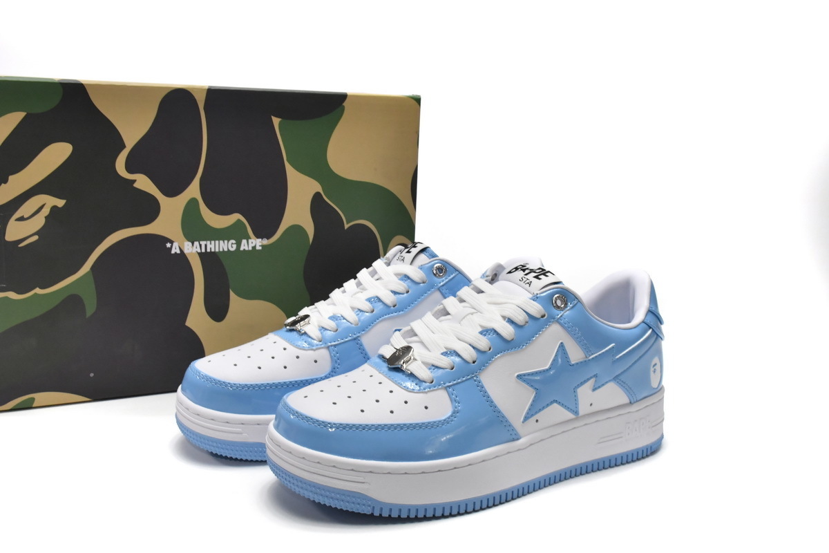 EM Sneakers BAPE Blue Shark Cool Autumn and Winter Shoes and Clothing Set