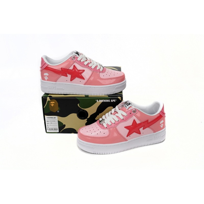 EM Sneakers BAPE Pink Shark Cool Autumn and Winter Shoes and Clothing Set