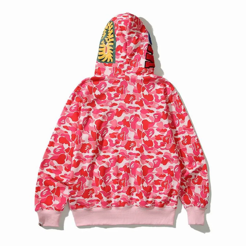 EM Sneakers BAPE Pink Shark Cool Autumn and Winter Shoes and Clothing Set