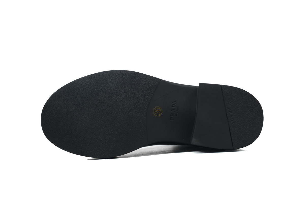 EM Sneakers Prada Boots Black Patent Leather Chelsea Slip-on Round Toe Fashionable