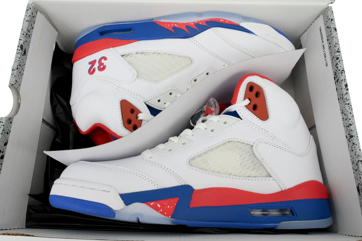 EM Sneakers Air Jordan 5 Retro White Blue Red 