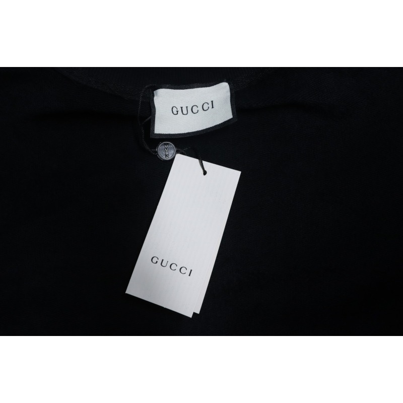 EM Sneakers Gucci Crew Neck Sweatshirt in Collaboration with Balenciaga 24SS Graffiti Lettering Print Black