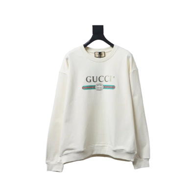 EM Sneakers Gucci Crew Neck Sweatshirt with Yellow Duck Print on Back White 01