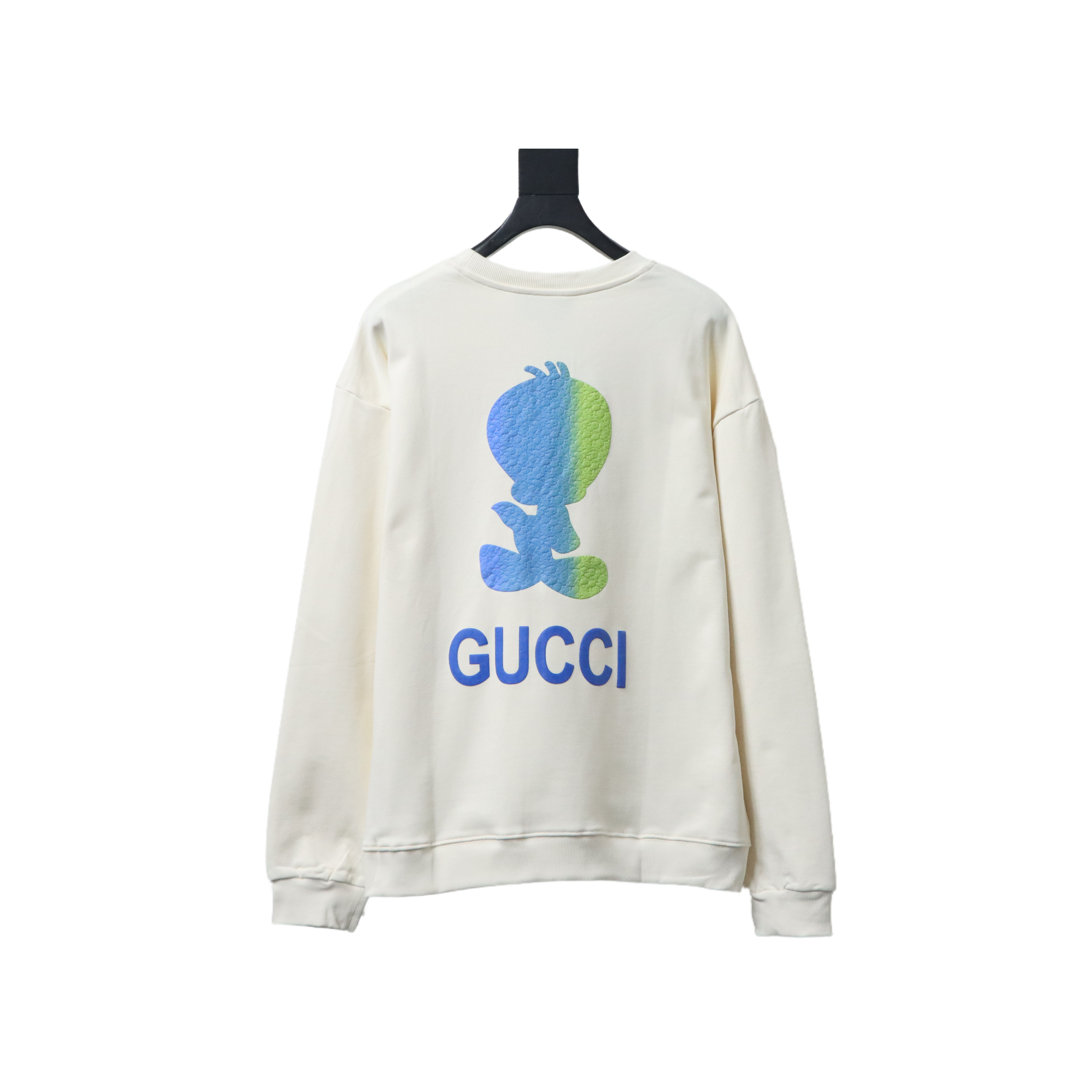 EM Sneakers Gucci Crew Neck Sweatshirt with Yellow Duck Print on Back White