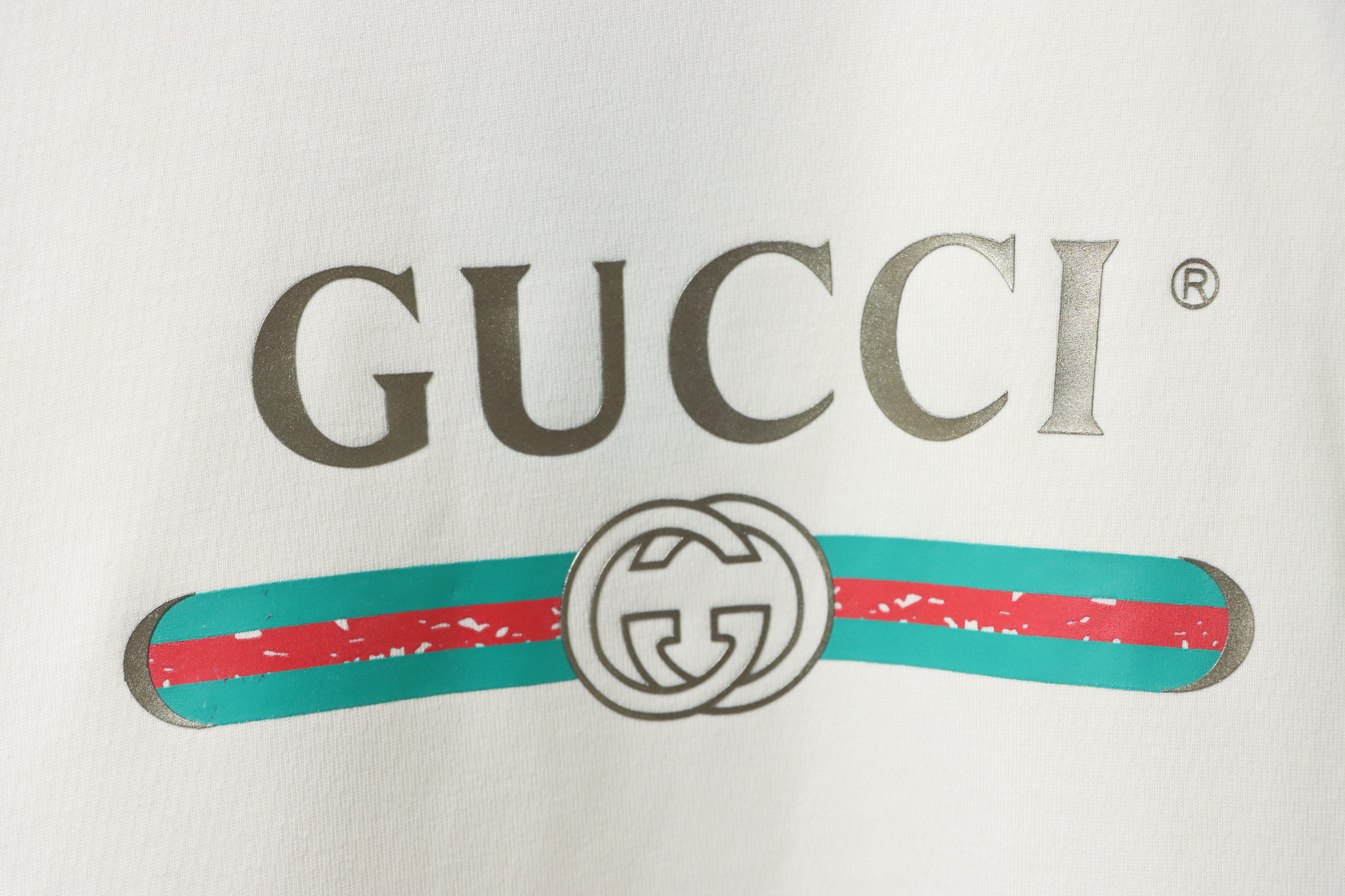 EM Sneakers Gucci Crew Neck Sweatshirt with Yellow Duck Print on Back White