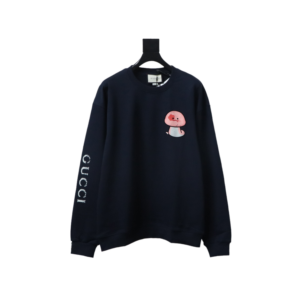 EM Sneakers Gucci Crew Neck Sweatshirt Year of the Snake Limited Edition Fun Cartoon Snake Print Dark Blue