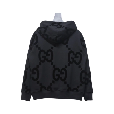 EM Sneakers Gucci Hoodie 24Fw Double G Flocked Black Print 02