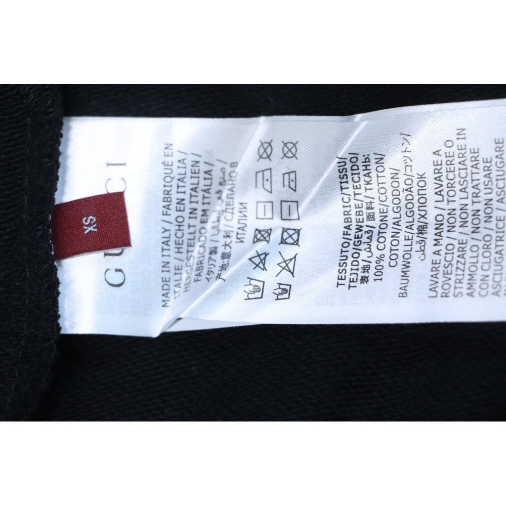 EM Sneakers Gucci Hoodie 25Fw Musical Note Signature Logo Embroidery Black