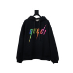EM Sneakers Gucci Hoodie Lightning Bolt Print Black