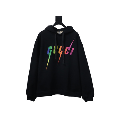 EM Sneakers Gucci Hoodie Lightning Bolt Print Black 01