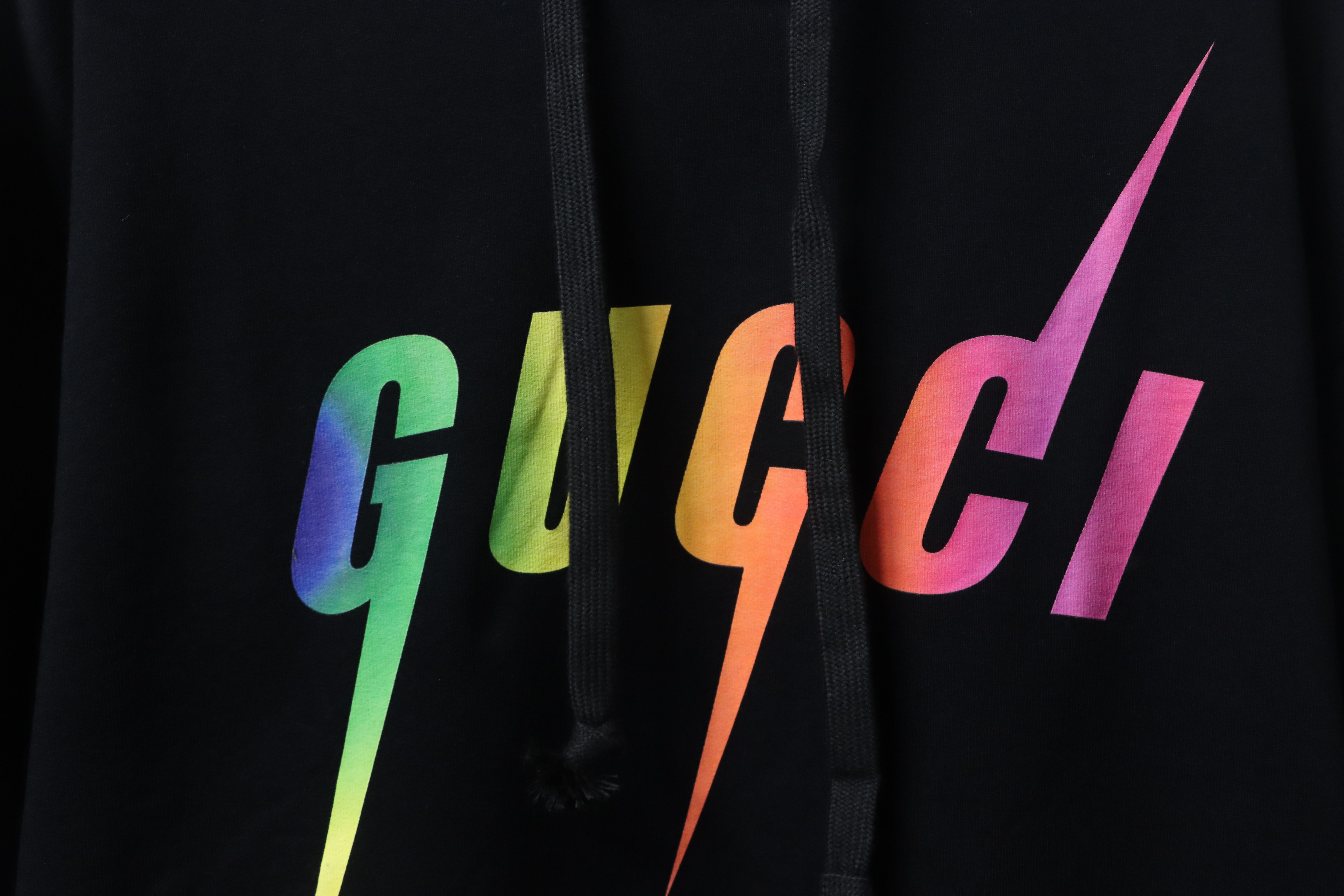 EM Sneakers Gucci Hoodie Lightning Bolt Print Black