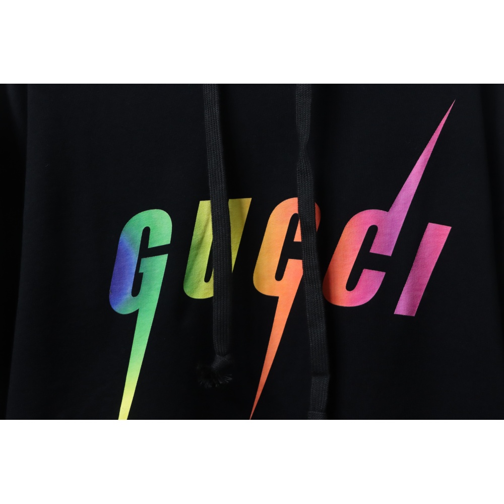 EM Sneakers Gucci Hoodie Lightning Bolt Print Black
