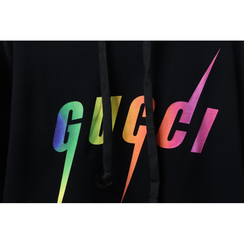 EM Sneakers Gucci Hoodie Lightning Bolt Print Black