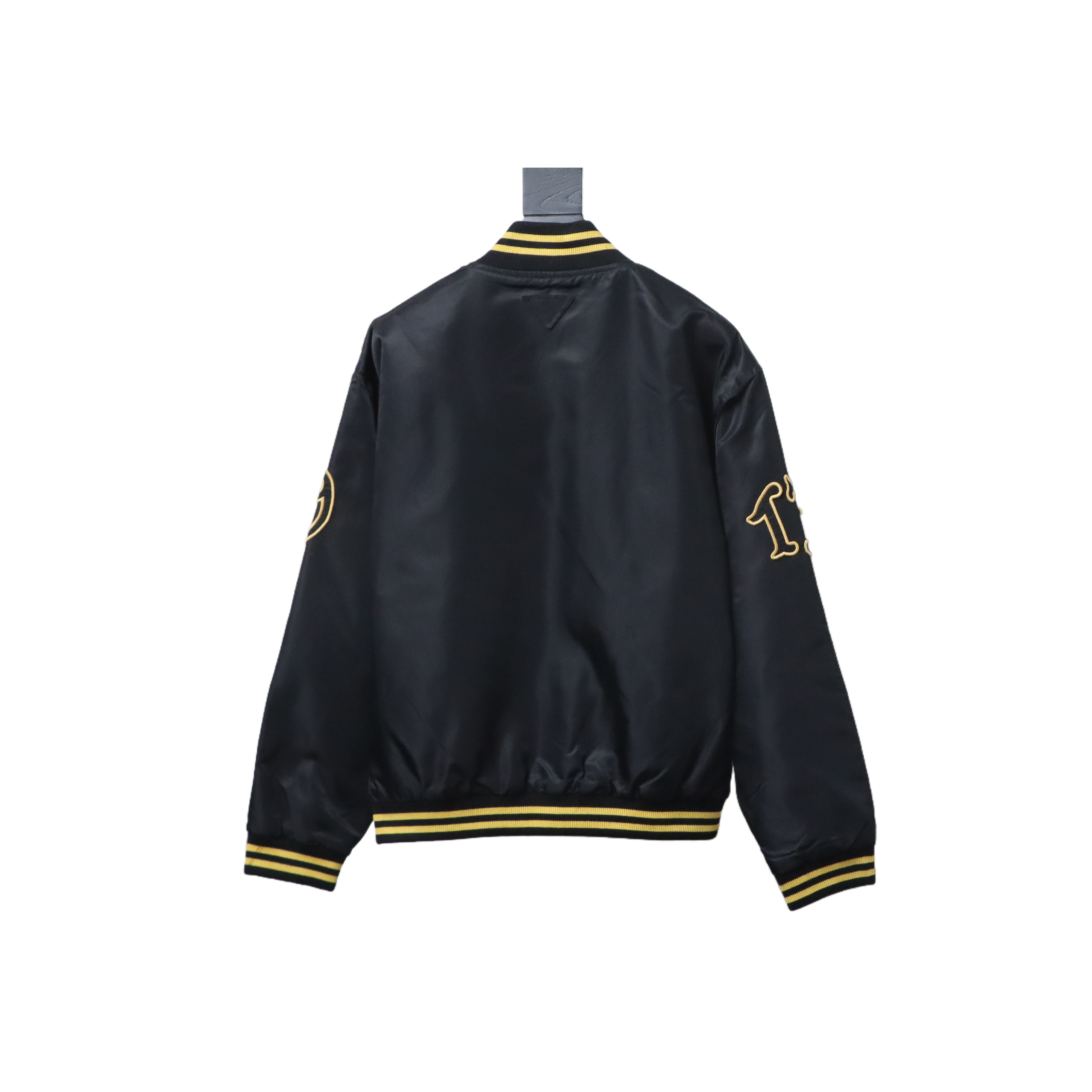 EM Sneakers Prada Grained Canvas Padded Baseball Jacket Black