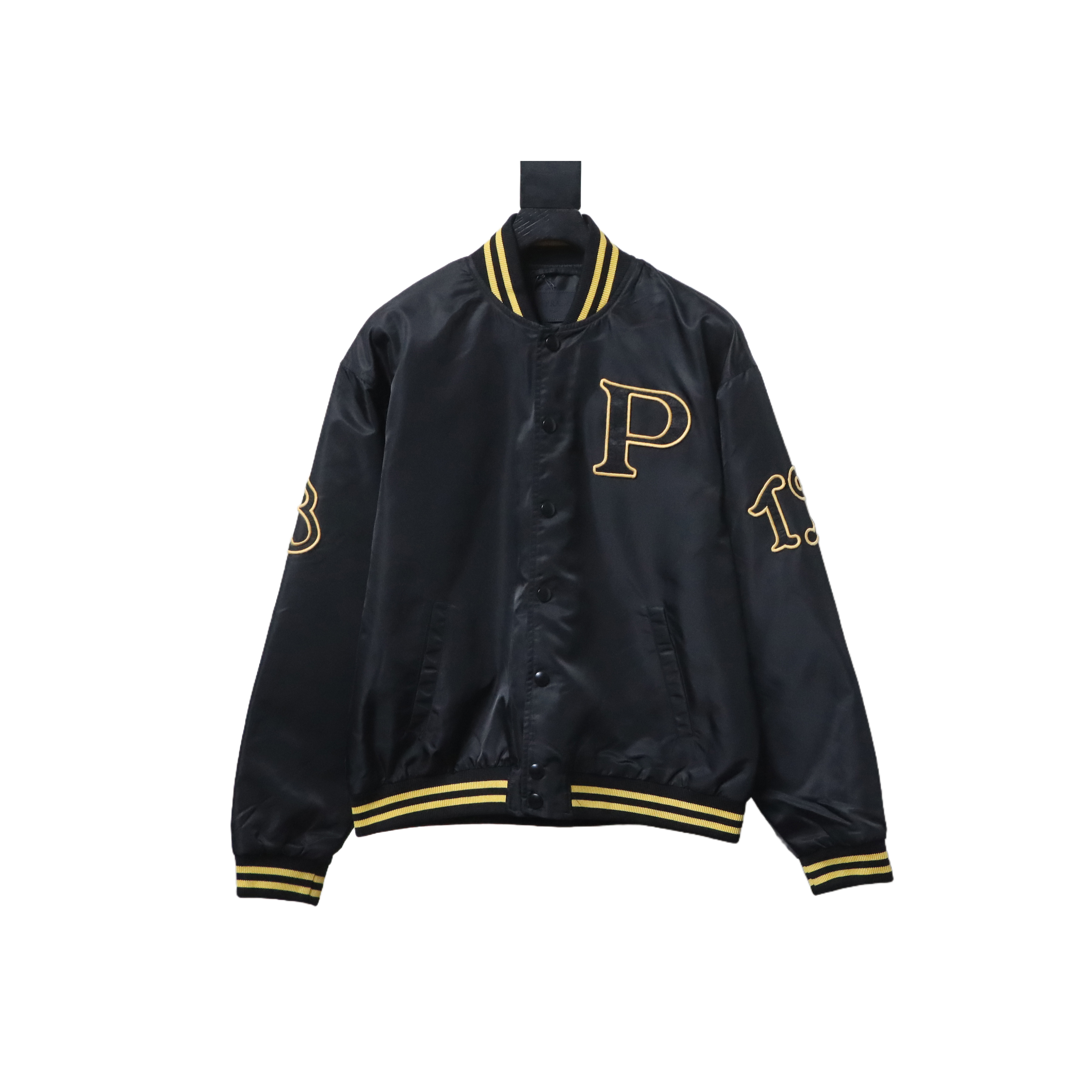 EM Sneakers Prada Grained Canvas Padded Baseball Jacket Black