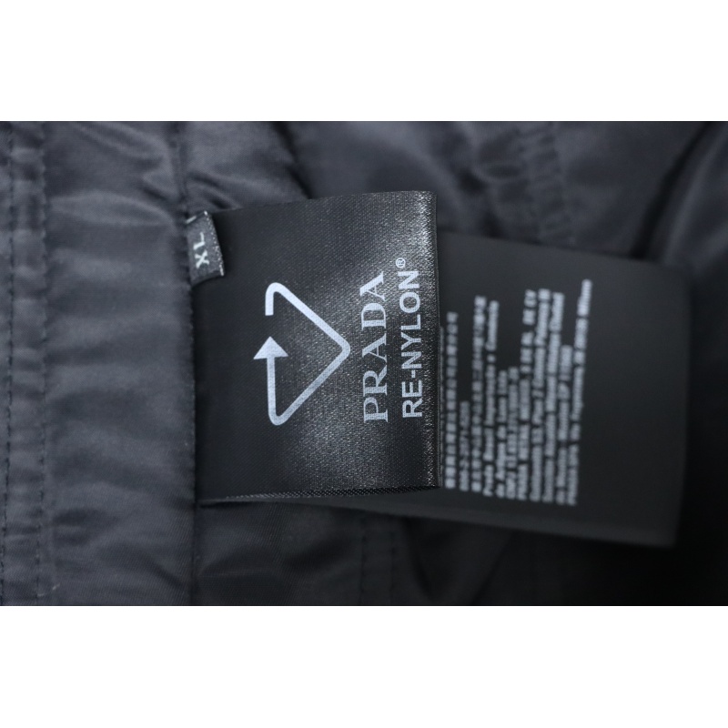 EM Sneakers Prada Grained Canvas Padded Baseball Jacket Black