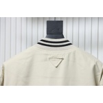 EM Sneakers Prada Grained Canvas Padded Baseball Jacket White