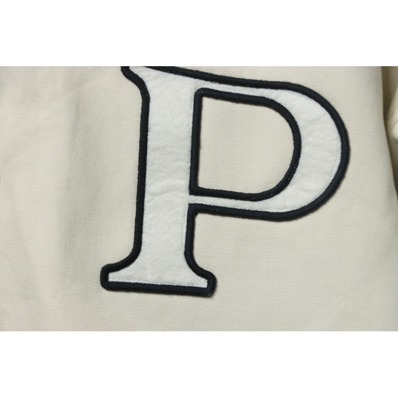 EM Sneakers Prada Grained Canvas Padded Baseball Jacket White