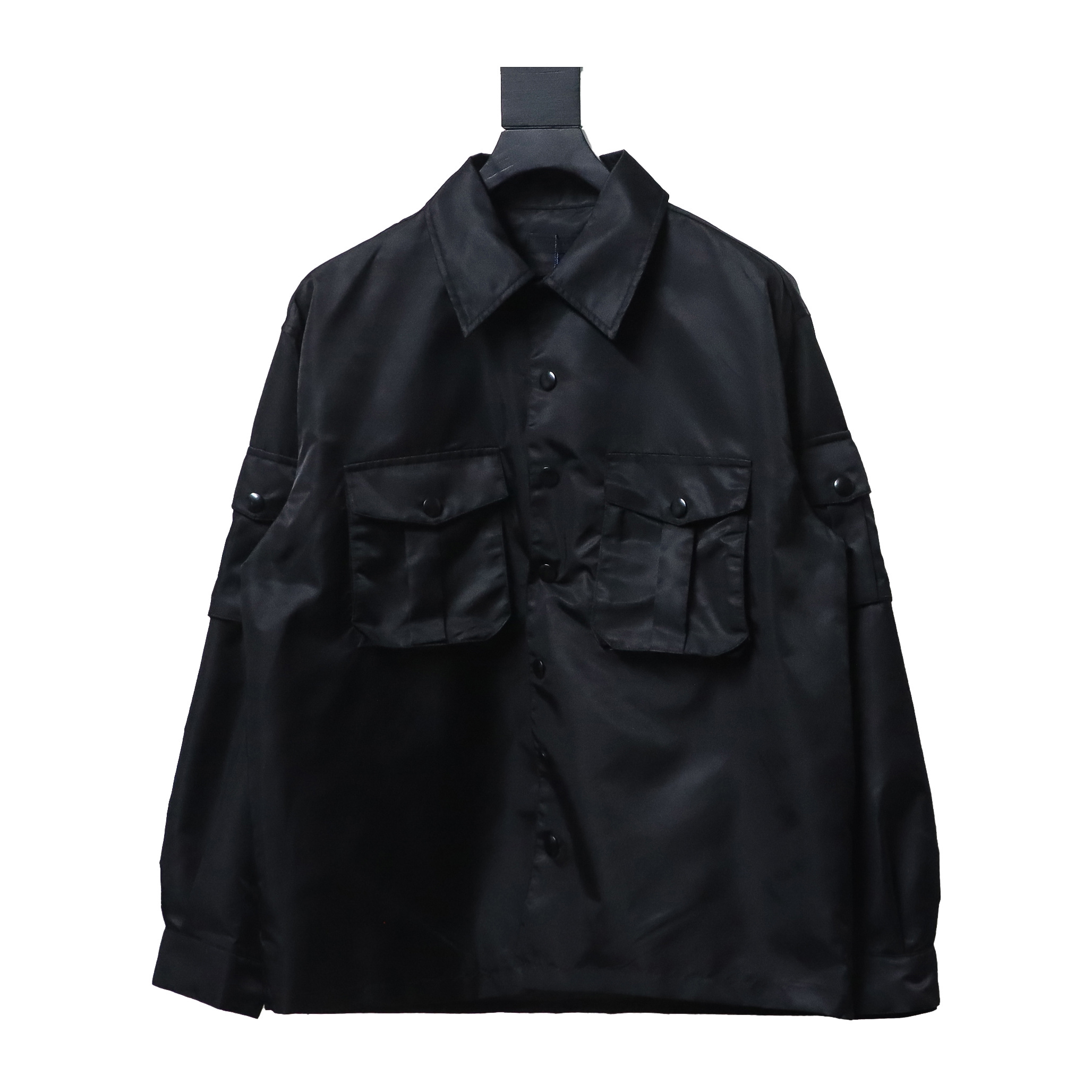 EM Sneakers Prada Multi-Pocket Shirt Functional Jacket Black