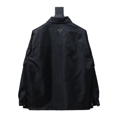 EM Sneakers Prada Multi-Pocket Shirt Functional Jacket Black 02
