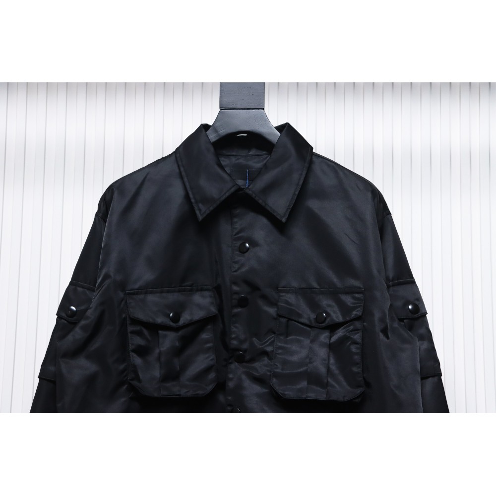 EM Sneakers Prada Multi-Pocket Shirt Functional Jacket Black
